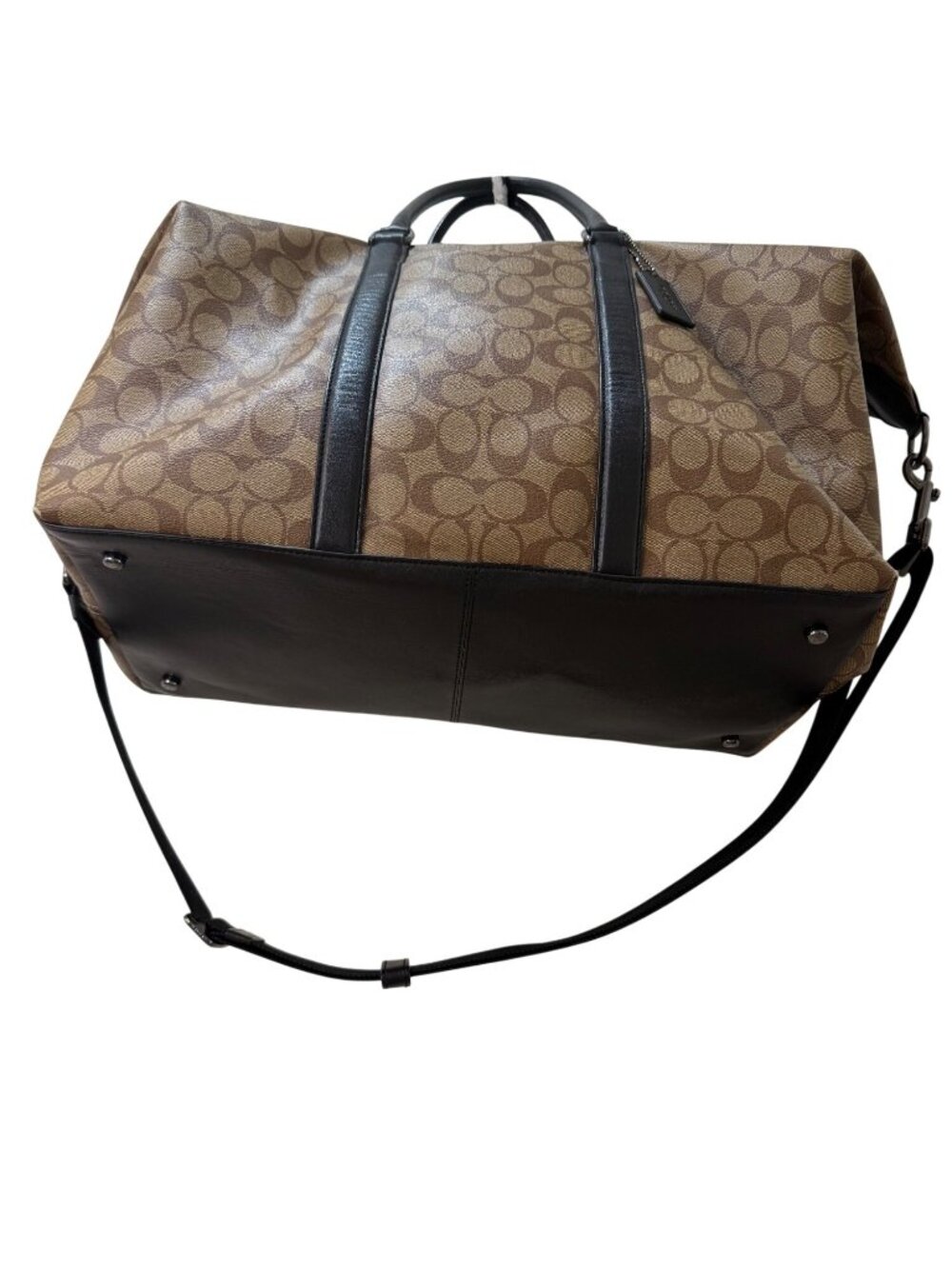 Coach Trekker Bag 52 Weekender Signature Canvas Brown Black - Picture 5 of 14